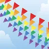 Party Decoration 50/60pc Colorful Flags Wedding Decorations Handmade Fabric Bunting Birthday Festival Pennant String Banners Decor