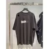 Balencigs Marca de moda da moda Itália Brand Men T Camisetas Impressão de Arte Arte Hole Hole Letra Pull Glue Burst Efeito Paris L 0BMB