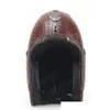 Casques de moto Tkosm Vintage 34 casque en cuir visage ouvert Chopper vélo Moto Motocros8771534 livraison directe Automobiles motos A Otulf