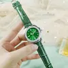 Live rood damesmode diamanten kalenderriem quartz dames klein groen horloge