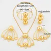 Halskette Ohrringe Set Luxus Runde Perlen Schmuck Dubai Gold Farbe Mode Für Frauen Armreif Ring Schmuck Hochzeit Party Geschenke