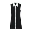 2264 2024 Spring New Women's Fashion Casual Sleeveless Wrinkle Dress 135659