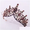 Bijoux de cheveux Forseven Rétro Style baroque Noir / Violet Cristal Princesse Diadème Diadème et Couronne Mariée Noiva Bandeaux 210616 Drop Del Otvvw