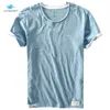 Men Summer Fi Japan Style Gamboo Cott Solid Color Shirt Shirt T-Shirt Male Disual Disual Simple Thin Tee Tshirts 66rz#