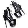 Dance Shoes Women 17CM/7inches PU Upper Plating Platform Sexy High Heels Ankle Boots Pole 249