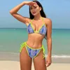 Dames Badmode Sexy Slangenprint Micro Bikini's 2024 Dames Badpak Vrouwelijke String Bikini Set Braziliaanse Strandkleding Lace Up Badpakken