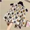 Camisas de blusas para mujeres Fashion Chiffon Loose Hollow Out Polka Lunka Blusa Clothing 2024 Spring Burroter Capluces de gran tamaño Oficina de Oficina Shir Ot6fk