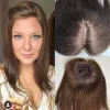 Toppers 8"X8" Jewish Topper Women Hairpiece with Silk Base Natrual Scalp Virgin European Human Hair Sheitels Topper Same Hair Length