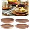 ティートレイアマゴゴラウンド木製プレート高品質の木材サービングトレイケーキ料理デザートサラダ用の食器板4サイズの調理器具