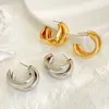 Boucles d'oreilles créoles en forme de C pour femmes, Vintage, cercle rond, géométrique, élégant, en métal, bijoux tendance