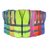 Gilet réfléchissant de visibilité, vêtements de protection de sécurité, veste fluorescente verte, réflecteur, ingénierie de construction, avertissement de circulation LL