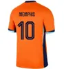 2024 Euro Copa Holanda Futebol Jerseys Memphis De Jong Virgil De Ligt Gakpo Dumfries Bergvijn Klaassen Fãs Jogador Camisa de Futebol Homens Crianças Kits 24 25 Home Away