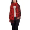 Écharpes Just Bats Écharpe rouge avec gland Spooky Halloween Châles chauds et enveloppes Femme Design Grand Automne Luxe 2024 Bandana