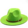 Hüte mit breiter Krempe, Eimerhüte, 56–60 cm, weiß/schwarz, Fedora-Hut mit breiter Krempe, Damenhut aus Wollfilzimitat mit Metallkettendekoration, Panama Jazz Chapeau-Hut J240325