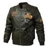 Männer Motorrad Mantel Fi Jacke Frühling Casual Pu Leder Gestickte Retro Aviator Jacke Männliche Jacke Mantel Mann b2e6 #