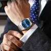 Zegarek poedagar luksusowe męskie i świetliste randki tydzień stal nierdzewna męska kwarcowy zegar męski+boxc24410