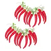 Flores decorativas 2 cuerdas simulación roja larga pimienta decoraciones de chile colgante de la granja decores guirnaldas de espuma pequeña pepperoncini