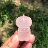 Decorative Figurines 5cm Natural Rose Quartz Fluorite Pumpkin Monster Carved Statue Healing Energy Gemstone Crafts For Christmas Gift 1pcs