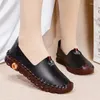 Casual Shoes Spring Women Platform Loafers 2024 Lace Up Leather Flats Slip-On Mom Shoe Mujer Zapatos Chaussure Femme