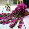Dekoracyjne kwiaty dekoracja domowa sztuczna ściana roślinna wisząca fioletowa winorośl na ogrowy wisiorek na przyjęcie weselne DIY WIERNE Ciąg kwiatowy