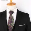 Neck Ties Neck Ties New Floral Ties Casual Skinny Necktie For Party Boys Girls Print Neck Tie Wedding Necktie For Groom Neck Wear For Men Gravata Y240325