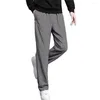Pantalon pour homme, couleur unie, taille élastique, jogging, tissu respirant et doux, adapté aux activités quotidiennes ou sportives