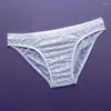 Underpants Men's Briefs Sexy Low Rise G-String Bikini Men Lace Sheer Pouch Thongs Underwear See-through Sissy Panties Lingerie