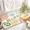 Carpets Thickened Flocking Floral Bath Mat Non-slip Absorbent Microfiber Bathroom Rug Home Entrance Door Super Soft Carpet