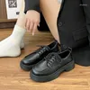 Sıradan Ayakkabı Kadın Sonbahar Kadın Ayakkabı All Maç İngiliz Tarzı Platformu Oxfords Siyah Daireler Sonbahar Elbise Tikalı Retro Bayanlar