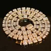 Fábrica OEM 10Mm VVS Moissanite Baguette Diamond Cluster Cadena de tenis Collar Pulsera Iced Out Clustered Mujeres Hombres Joyería