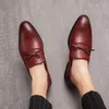 Dress Shoes Man Tassel Loafers Wedding Slip-On Leather Round Toe Solid Color Fashion Party Daily Red Casual