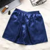 Sommer Männer Fi Homewear Roben Shorts Reine Farbe Seide Satin Pyjama Nachtwäsche Loungewear Unterwäsche x30g #