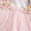 Girl Dresses Infant Baby Rainbow Lace Dress Mesh Sleeve Backless Tulle Tutu 3 6 12 18 Months Girls Summer