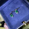 100 Natural MM Emerald Jewelry 925 Srebrne kolczyki dla bogini dobrej biżuterii 240315