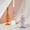 Candlesticks Holders Retro Glass Classic Craft Candlesticks Holders for Wedding Decorations Glass Candle Holder 240314