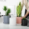 Planters POTS 1PC Ceramic Flower Pot With Tray Storage Container Marmor Mönster Plant Flowerpot Nordic Pots For Flowers Garden Home Decoration 240325