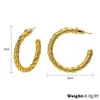 Hoop Earrings Stainless Steel Chunky C Shape Glossy Gold Plated Pvd Circle Round Tube Huggie Hoops Stacked Ear Jewelry