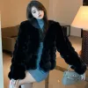 Womens Fur Faux 2023 Winter Fashion Coat Women Korea Warm Feather Coats Cardigan Short Outercoat Lady Elegant Outfits XC100 Drop Deliv Otpdj