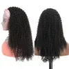 Xsy kinky pannband för kvinnor lockiga peruker glueless ingen spets front peruk brasiliansk jungfru mänsklig hår 150% densitet naturlig svart färg 20 tum