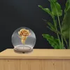 Vases Hand-Made Glass Cover With Base Desktop Dome The Christmas Display Screen Eternal Flower Small Wood Case Toddler Cabinet