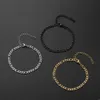 Ketting lage prijs breed 4 mm roestvrijstalen goud zwarte ketting armband geschikt voor mannen en dames mode geschenken sieraden lengte 16+5 cm 240325