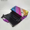 Sacos de noite Diamante Arco-íris Onda Padrão Mulheres Bolsa Cabeça de Águia na Aba Frontal Colorido Cross Body Bag Patchwork PU Couro Q240225