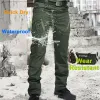 Мужские городские военные тактические брюки Боевые брюки-карго с несколькими карманами Водонепроницаемые износостойкие повседневные тренировочные комбинезоны Одежда y9Hj #