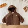 Giubbotti 2024 Cappotto invernale per bambini 0-6 anni Bambini Ragazzo Ragazza Manica lunga Cartone animato Orso Cerniera Con cappuccio Capispalla in lana di agnello Addensare vestiti caldi