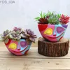 Plans de jardinières pour visage coloré Pots de fleurs intérieurs Résine extérieure Resin succulent planter Table Clowns décoratifs Plant Plante Décoration de jardin 240325