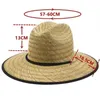 Wide Brim Hats Bucket Hats Classic Handmade Womens Lifesaving Hat Summer Beach Sun Hat Outdoor Wide Brown Panama Straw Hat J240325