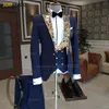 Luxe Mannen Pakken Goud Gedrukt Kraag Formele Prom Mannelijke Elegante Kostuum Jas Vest Broek 3 Stuks Bruiloft Fi Smoking k5aw #