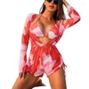 Women's Swimwear 3PCS Women Swimming Costume Set With Beach Short Jumpsuit Romper Lady Swimsuit Bathing Suit