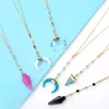 Pendant Necklaces BOJIU Fashion Romantic Trendy Girl Triangle Light Blue Stone NKS006