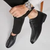 Casual Shoes Simple Suit Monk Strap Slip On Formal Comfortable For Man Shiny Leather Oxford Luxe Men